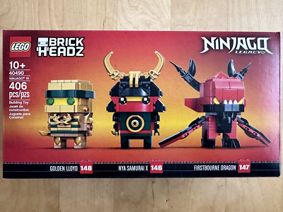 LEGO BRICKHEADZ NINJAGO 40490 Golden Lloyd, Nya Samurai X and