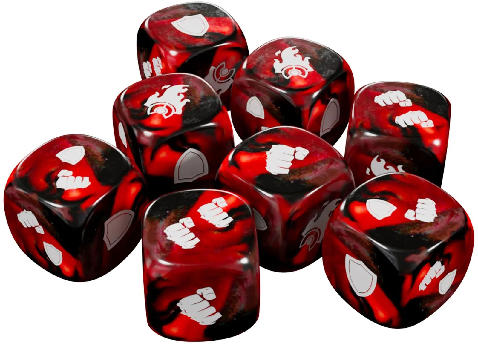 Street Fighter: Игра в миниатюры, классические красные боевые кости с гравировкой на заказ