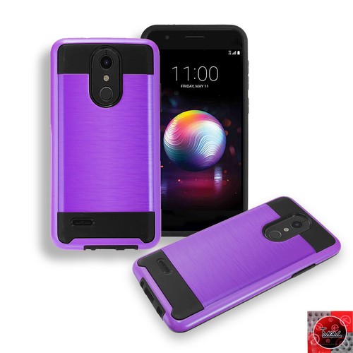 Metal Brush Design Slim Shockproof Case Cover For TracFone LG Premier Pro L413DL - Picture 6 of 20