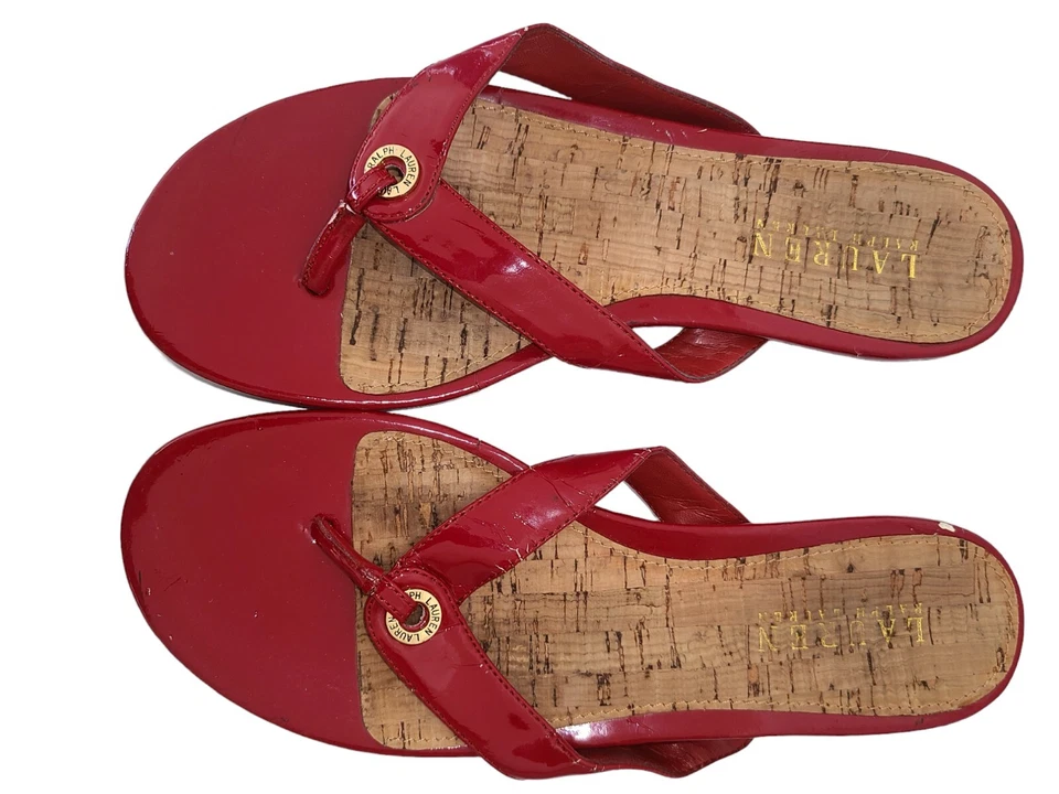 Sandalias Kamina LAUREN Ralph Lauren Mujer Rojo Charol Talla 9B Foto 2 de 4