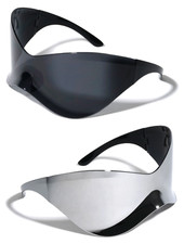FUTURISTIC WRAP AROUND ONE PIECE SHIELD LENS OVERSIZED SUNGLASSES RETRO DESIGNER