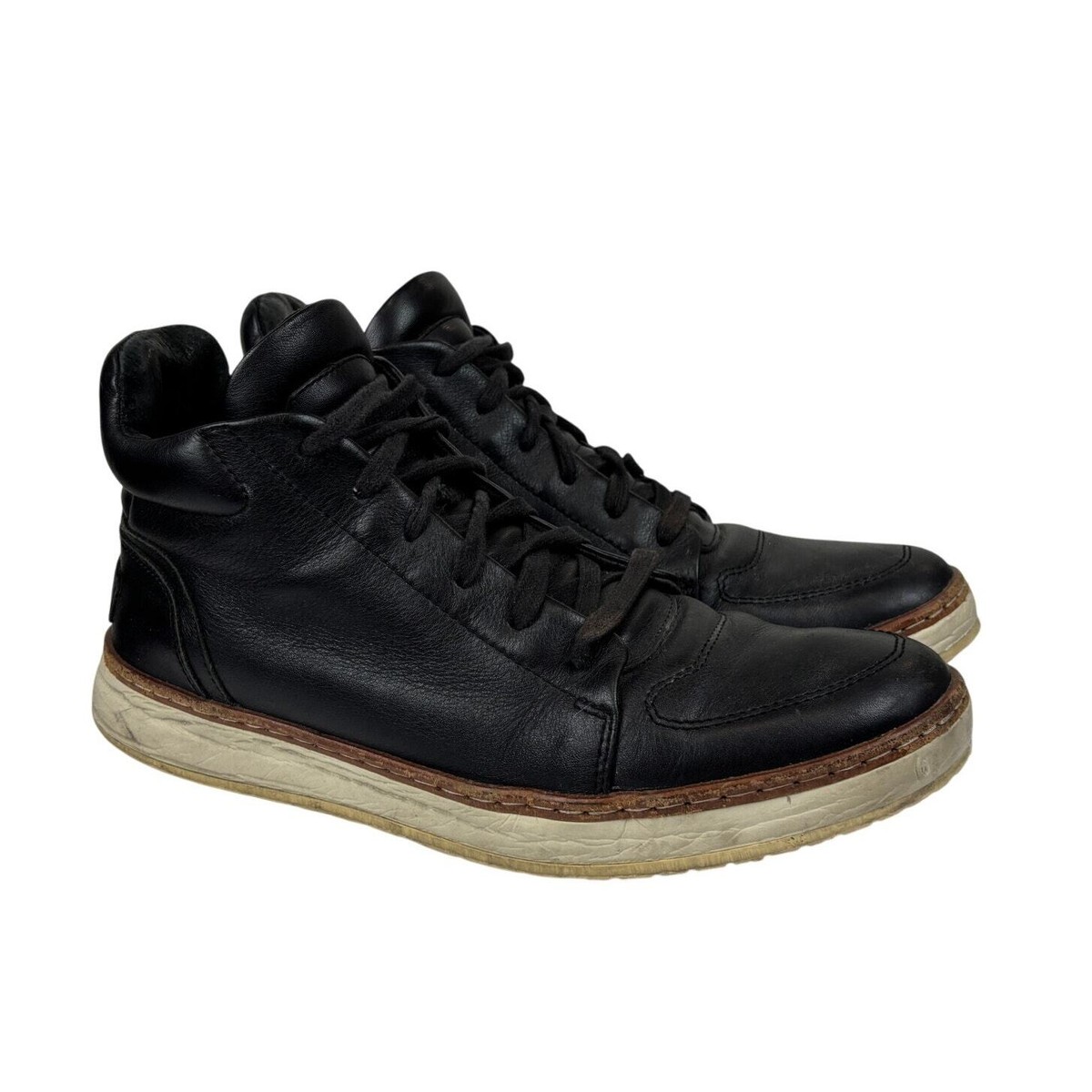 Men’s “John Varvatos * USA” Black Leather Shoes John Varvatos Black Leather Hattan Star USA Lace Up Shoes  main image 4