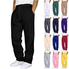 Mens Jogging Fleece Joggers Tracksuit Bottoms Trousers Gym Workout Sweat Pants