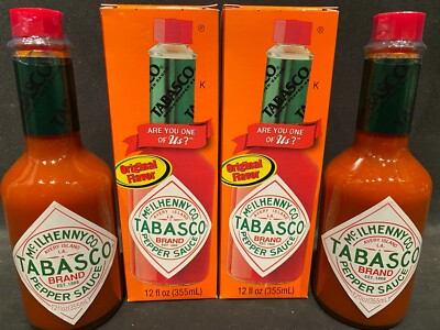 TABASCO SAUCE 2x 12oz McIlhenny Co. Hot Pepper Bloody Mary Spice Eggs Pizza Fish