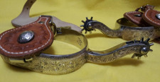 USED Western Sterling Silver Show Spurs SP-2504 with Spur Straps