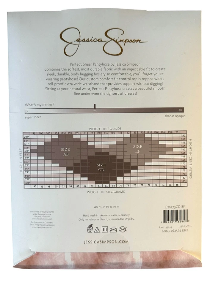 Medias transparentes Jessica Simpson diseño estampado cereza control top talla mediana CD negras Foto 2 de 4