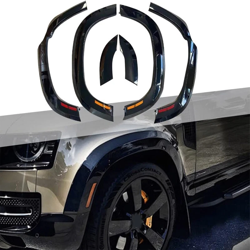 Kit de moldura de guardabarros de rueda guardabarros de ensanchamiento con luces apto para Defender 110 2020-2024 Foto 2 de 4