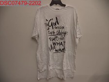 Fashion Nova Plus Women's Off White What She Wants Graphic Tunic, Sz 2X 1690302