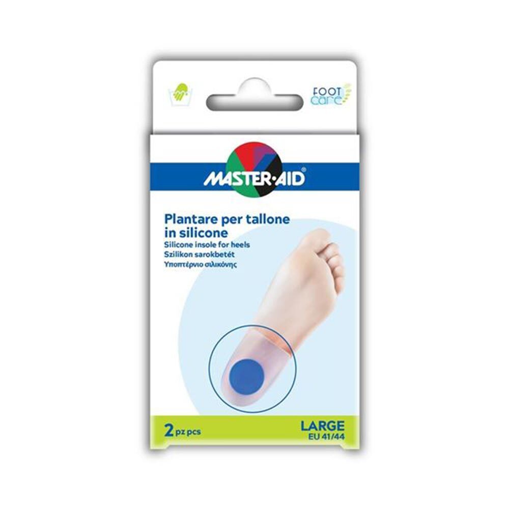 Master-Aid Foot Care - Plantare per Tallone in Silicone Taglia L, 2plantari