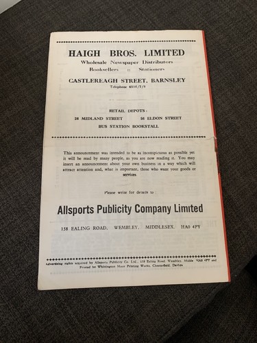 1974/75 Barnsley V Crewe Alexandra Football/Soccer Programme - Picture 2 of 3