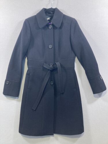 J Crew Women's Black Trench Coat Full Length Body Military RN77388 Size Small - Picture 1 of 12