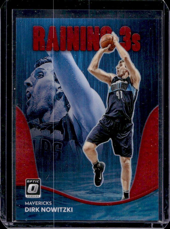 2022-23 Donruss Optic Dirk Nowitzki Raining 3s Red Prizm #84/99 Mavericks