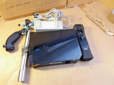 Nintendo Wii Konsole RVL-001 schwarz + Wiimote, alle Kabel + BITS & PSU GETESTET 
