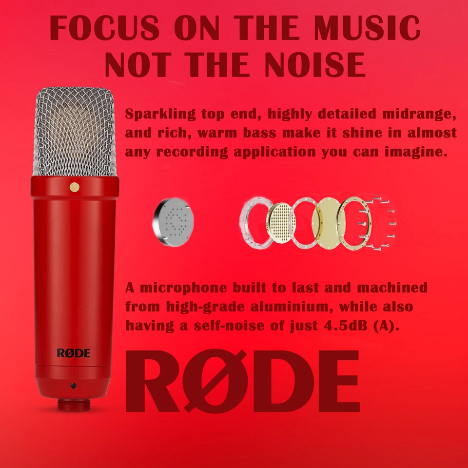 Rode NT1 Signature Series Studio Condenser Microphone (Red) - Image 2 of 4