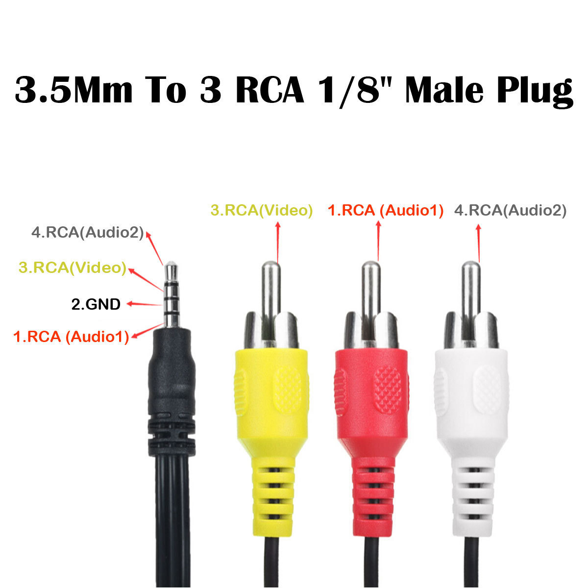 AV A/V Audio Video TV Cable Cord Lead For Aiptek A-HD+ Pro V5V