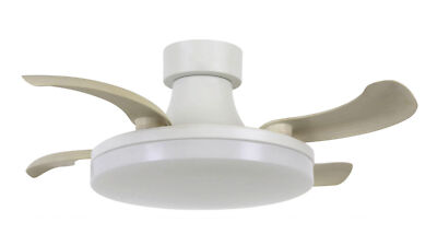 LED Ceiling Fan Lamp Remote Control Foldable Blades Fanaway Orbit White