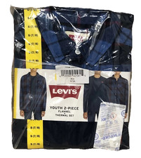 Levi s Youth Flannel Shirt With Thermal Shirt Set Color Blue Boys Size Small 7/8