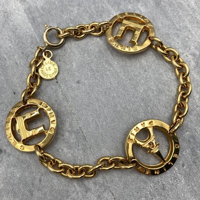 CELINE Eiffelturm Arc de Triomphe Armband Gold Vintage
