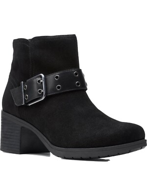 Clarks Women's Hollis Star Ankle Booties Black Suede Size: 9.5 US
