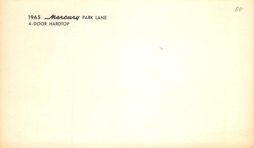 1965 MERCURY PARK LANE 4-Door Hardtop Classic Car Automobile Vintage Postcard - Picture 2 of 2