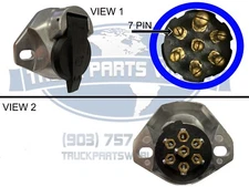 7 Way Socket Semi Trailer Truck Light Connector Round Split Pin Receptacle