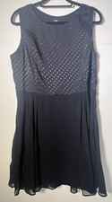 F&F dress black size 18 Floaty silky xmas party Christmas Strapless NYE Evening