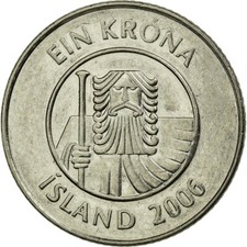 #672507 M&uuml;nze, Iceland, Krona, 2006, SS, Nickel plated steel, KM:27A