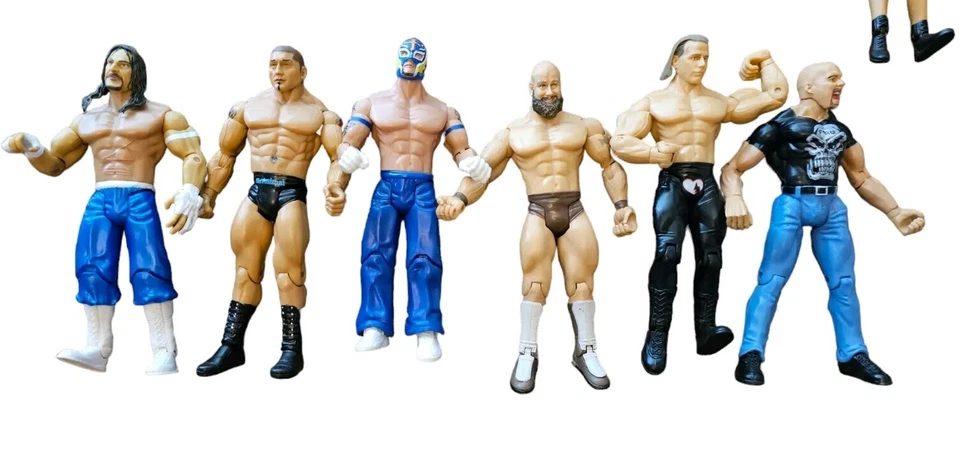 Lote De 50 Figuras De Lucha Libre Jakks Pacific WWE WWF De Colección 1998-2005 con Cinturones Foto 4 de 4