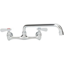Commercial Sink Faucet Wall Mount 8" Centers 12" Swing Spout 1 2 3 Compartment