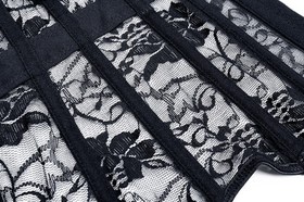 US Boned Lace Waist Training Corset Underbust Waist Trainer Body Shaper Garters