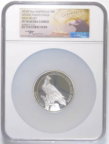 2016-P Australia 5 oz Wedge-Tailed Eagle NGC PF70 Ultra Cameo - High Relief