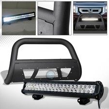Fits 09-15 Honda Pilot Matte Blk Studded Mesh Bull Bar Guard120w Led Light Fits 09-15 Honda Pilot Matte Blk Studded Mesh Bull Bar Guard120w Led Light
