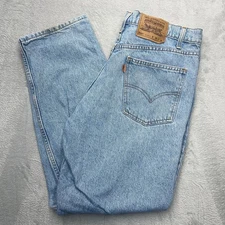 VTG Levi's 550 Jeans Mens Orange Tab Light Wash Relaxed Fit W36 L30 Denim