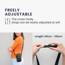 Borsa A Tracolla Per Cellulare Donna Dankforyou In Nylon Nero, Impermeabile, Con Porta Cuffie, Per Smartphone Fino A 6.6 Pollici - 2