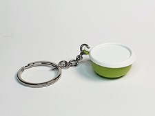 Porte-clés Bol Pop Rond Vert Couvercle Blanc TUPPERWARE RARE Miniature Bol Boite