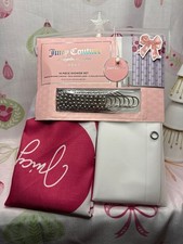 JUICY COUTURE PINK ORNAMENTS WITH BOWS SHOWER CURTAIN SET