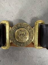 Roger Van NY Handmade British Royal Arms Brass Military Belt 28