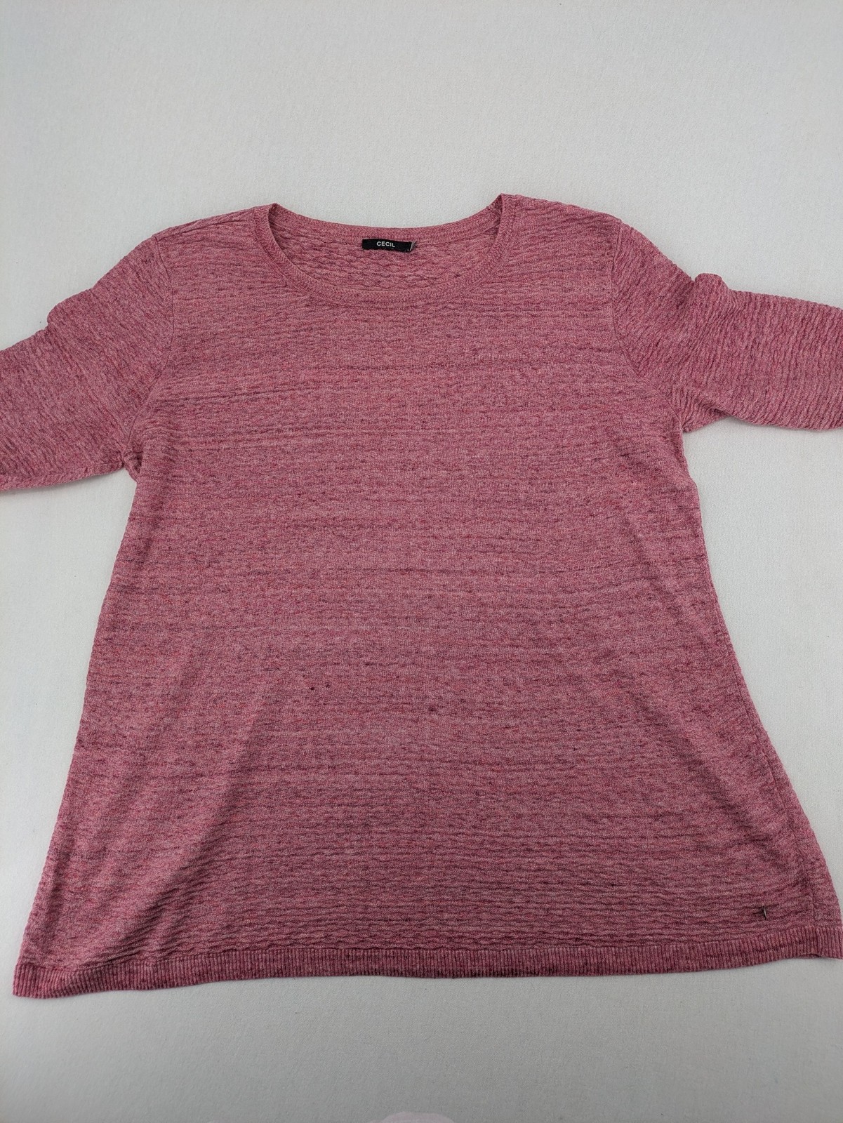 Cecil Damen Pullover Strickpullover 3/4 Arm Rosa Meliert Rundhals Shirt image 6