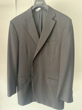 Canali 1934 Black Wool Suit Jacket Blazer Size 43 Made in Italy AS-IS Small Flaw