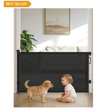 Easy Install Retractable Baby  Dog Gate - 58" Wide Indoor/Outdoor Mesh Barrier