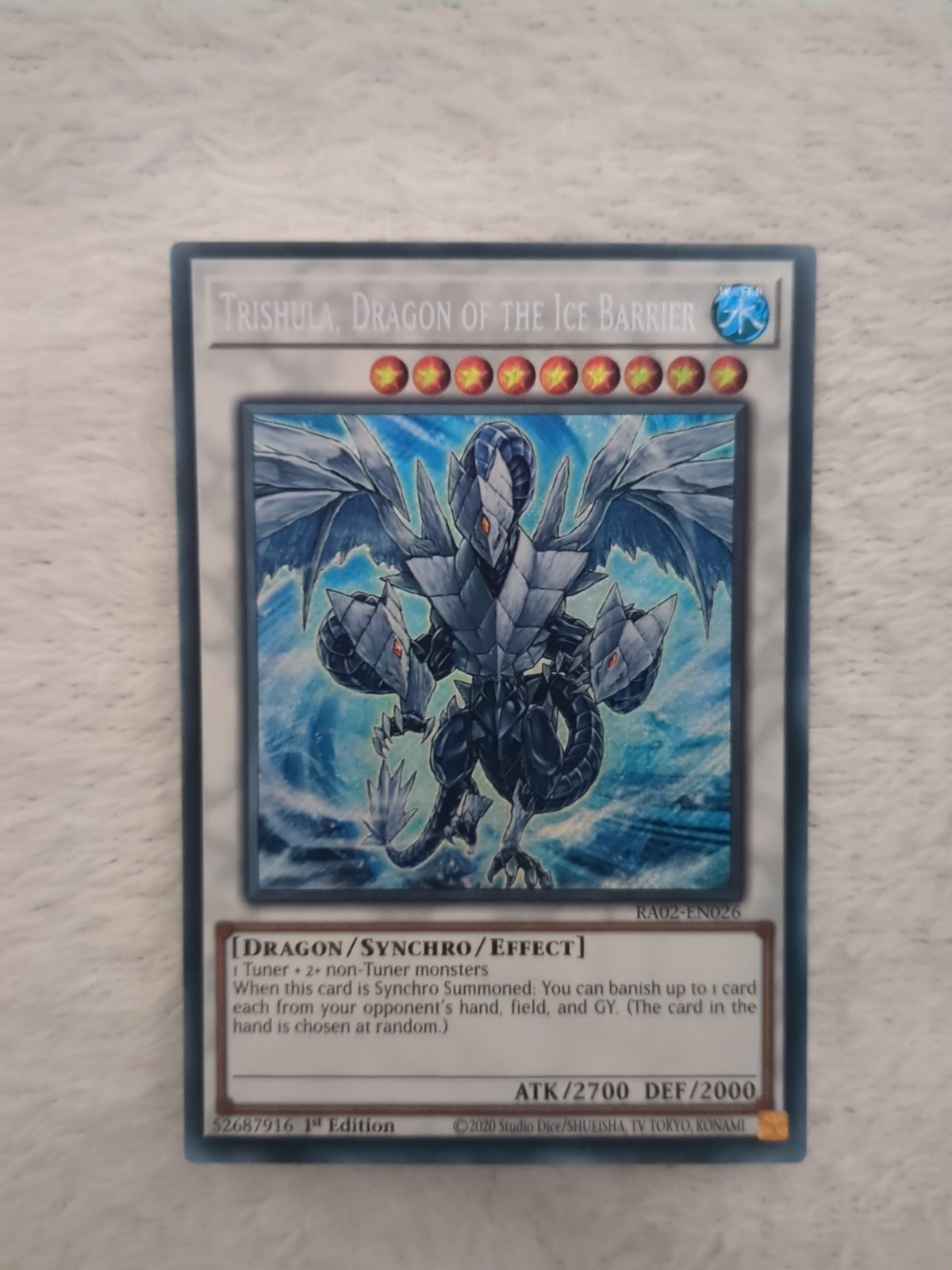 RA02-EN026 Trishula, Dragon of the Ice Barrier : Secret Rare 1st Edition YuGiOh