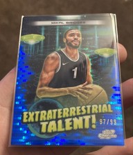 2023-24 Topps Cosmic Chrome - Mikal Bridges #ET-3 Blue Moon Refractor /99