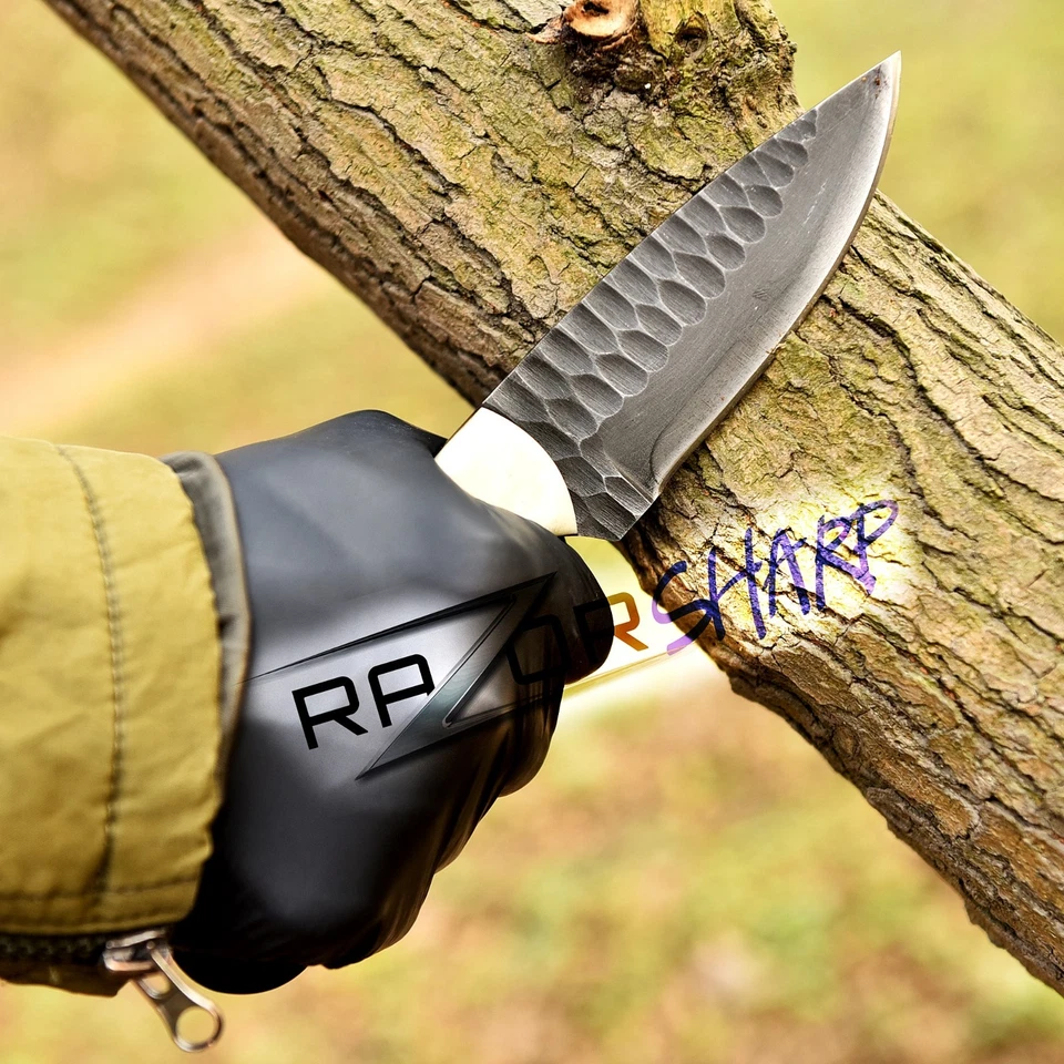 Cuchillo EDC lavado con ácido de acero 1095 hecho a mano personalizado camping supervivencia caza cuchillo Foto 3 de 4