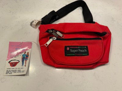 Vintage Super Pouch Waist Pack 90's Fanny Pack Red NEW W/tags Shalamex Lumbar Pk