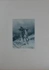 Antique Art Engraving The Charge by James Walker Military War Horses Original