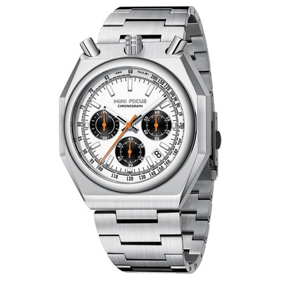 MF MINI FOCUS Unique Men's Watch Big Face Super Luminous, WHTSLV Superb