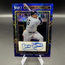 2025 Panini Select Legendary Signatures Cecil Fielder #LS-CF Blue Pulsar Prizm