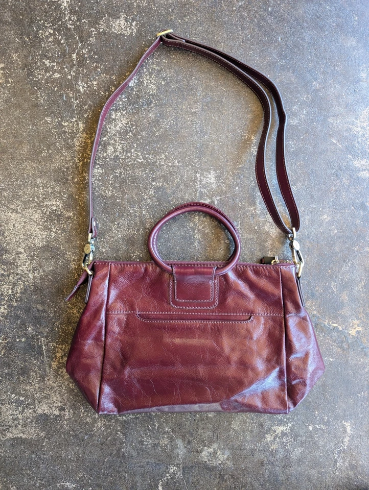 HOBO Handbag Sheila Medium Satchel Merlot Red Leather Shoulder Bag AUTHENTIC - Image 4 of 4