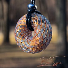 Phi Torus Vortex Energy Pendant Lemurian Starseed Ed. Lemurian Aquatine Calcite