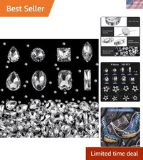 Clear Glass Crystal Gems - 240 Mixed Shapes for Jewelry  Dress Embellishments